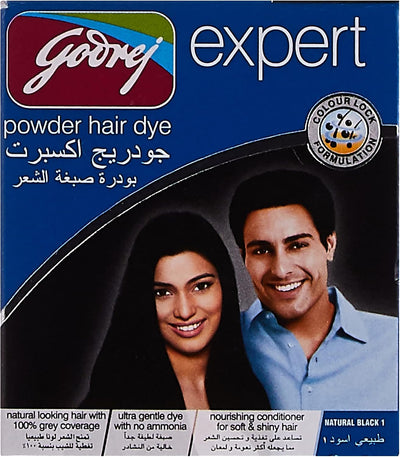 Godrej Expert Hair Color Powder Hair Dye Natural Black 10G