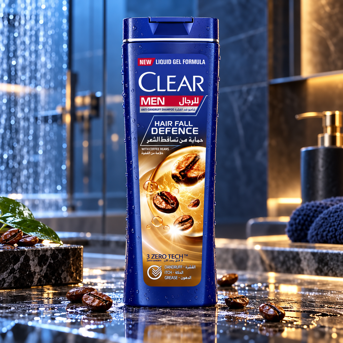 Clear Men Hair Fall Defence Anti-Dandruff Shampoo | Twin Pack (2 x 180ml)