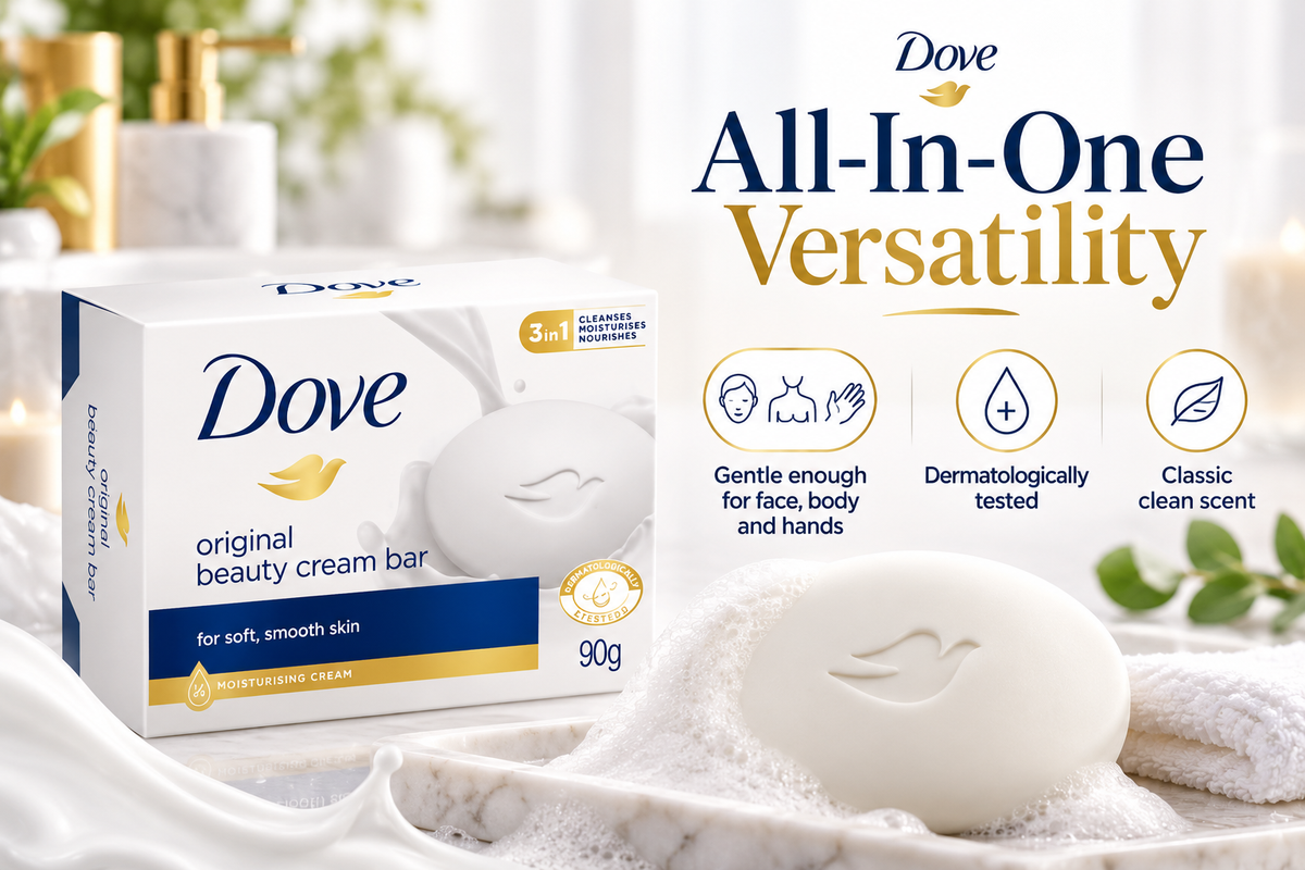 Dove Moisturising Beauty Cream Bar Soap | 4 x 90g Pack
