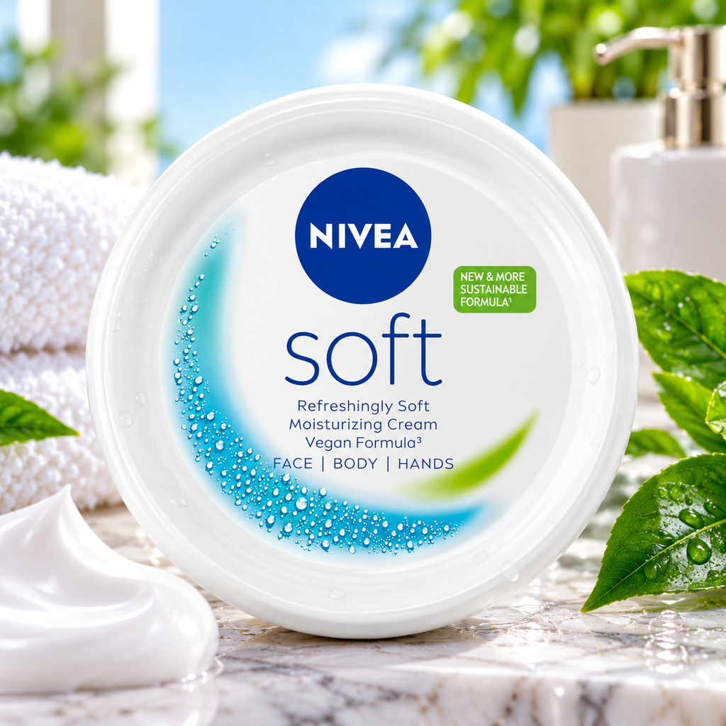 Nivea Soft Refreshing Moisturizing Cream for Face, Body & Hands - 300ml Jar
