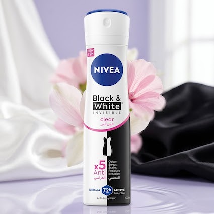 Nivea Black & White Invisible Clear Antiperspirant Spray | 150ml