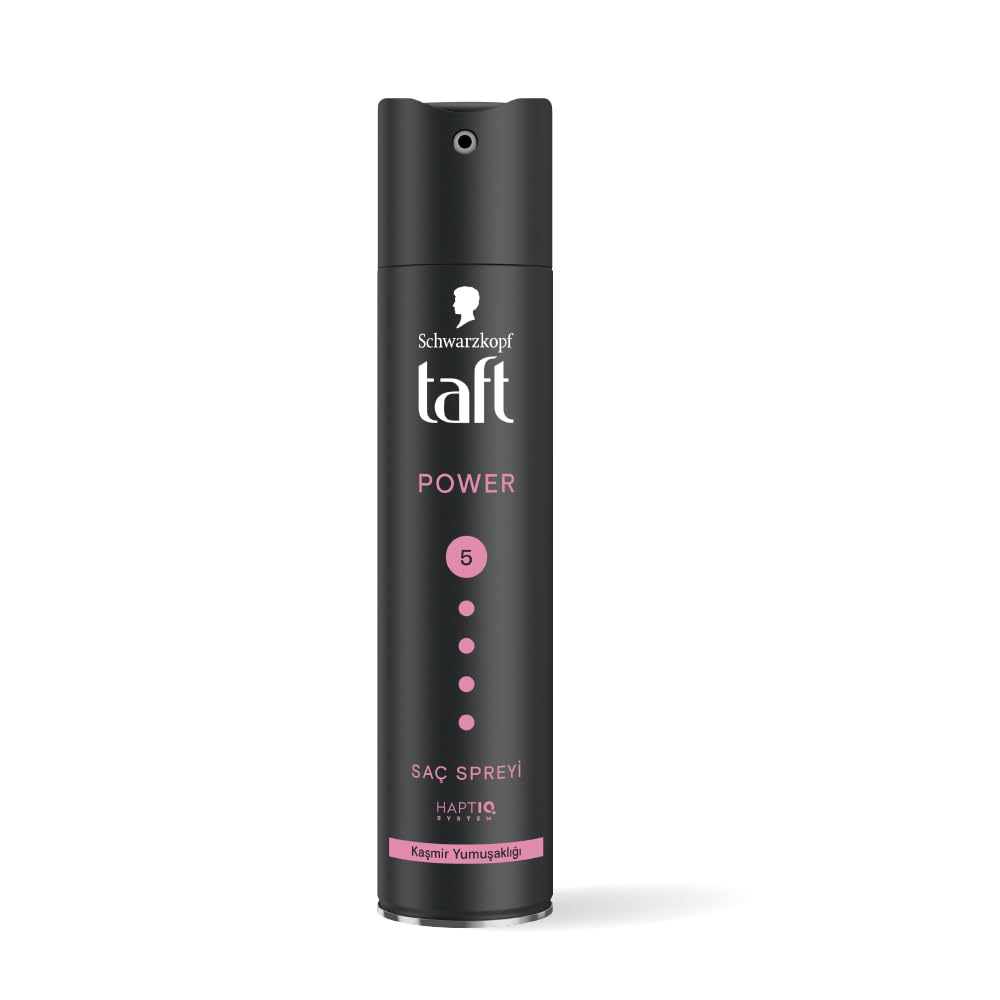 Schwarzkopf TAFT Power Hold 5 Hair Spray for Heat Protection, Cashmere like Softness for Dry - 250Ml.