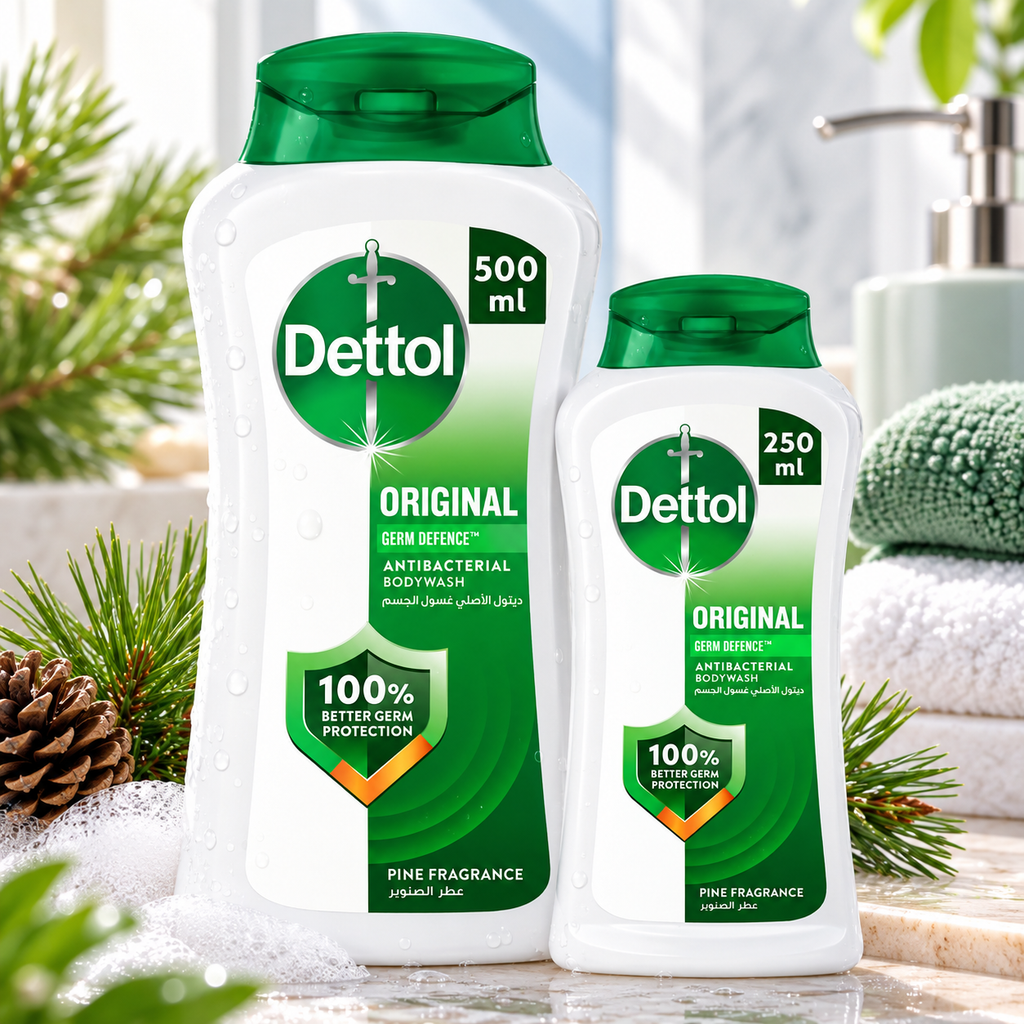 Dettol Germ Protection Shower Gel Set - Pine Fresh (250ml & 500ml Combo)