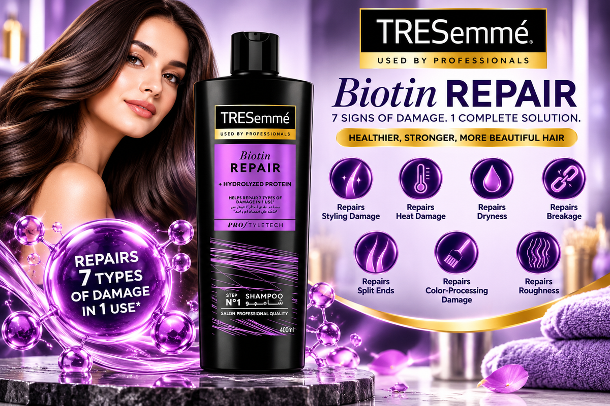 TRESemmé Biotin Repair + Hydrolyzed Protein Shampoo for Damaged Hair | 400ml