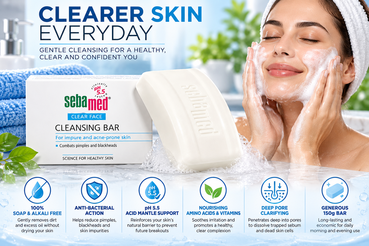 Sebamed Clear Face Cleansing Bar Soap for Acne-Prone Skin | 150g
