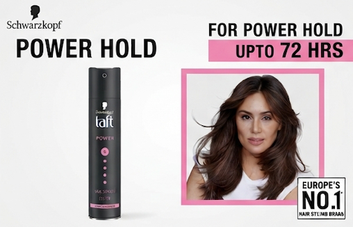 Schwarzkopf TAFT Power Hold 5 Hair Spray for Heat Protection, Cashmere like Softness for Dry - 250Ml.