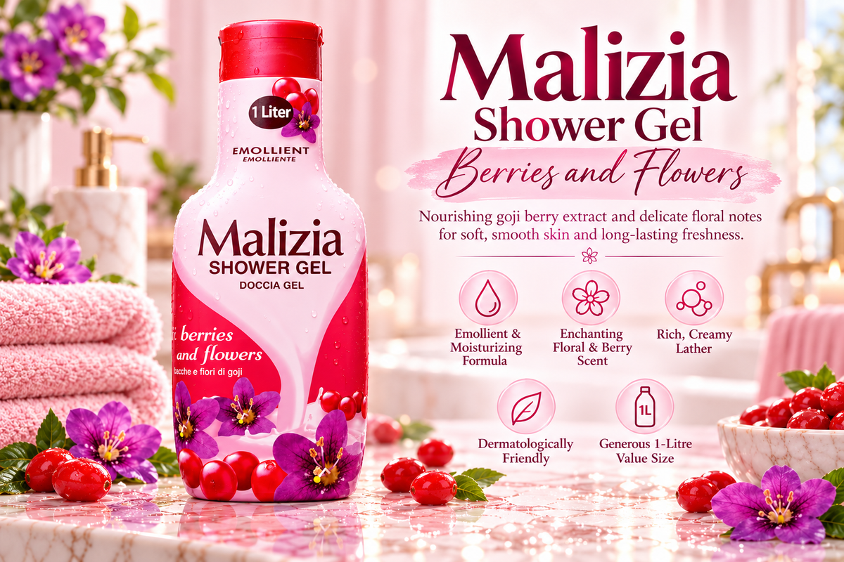 Malizia Emollient Bath Foam | Goji Berries & Flowers Scent | 1000 ml