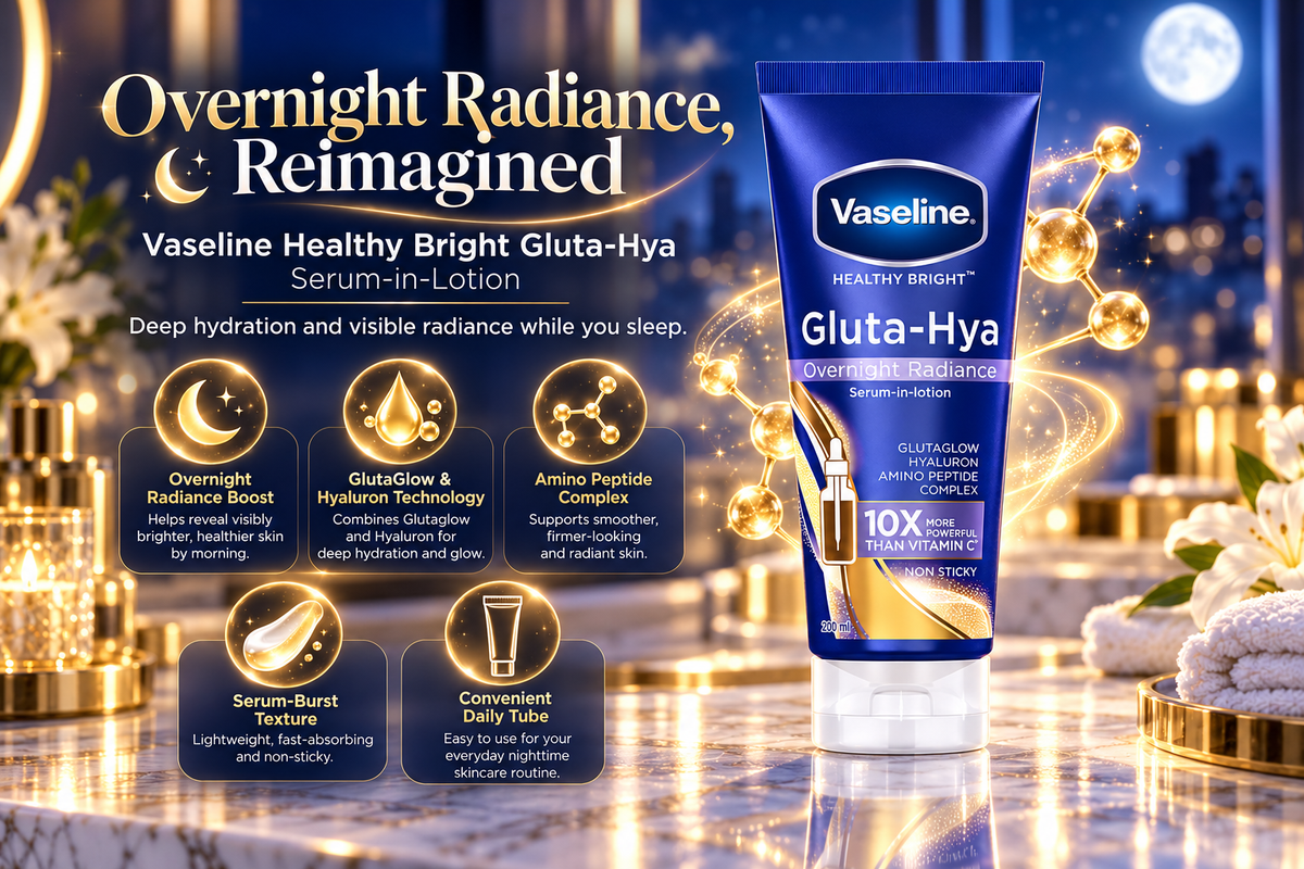 Vaseline Healthy Bright Gluta-Hya Night Repair Body Lotion - 300 ml