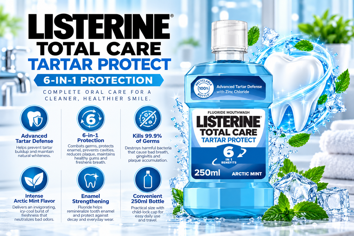 Listerine Total Care Tartar Protect Mouthwash Arctic Mint | 250ml