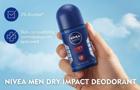 Nivea Men Dry Impact Anti-Perspirant Deodorant for Men with 72H Protection Roll-on 50 ml