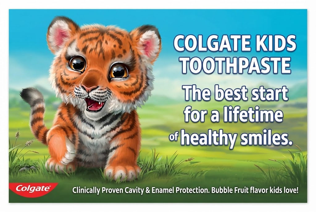 Colgate Toothpaste Kids Bubble Fruit, Fluoride Toothpaste, 2-5 years, 50ml