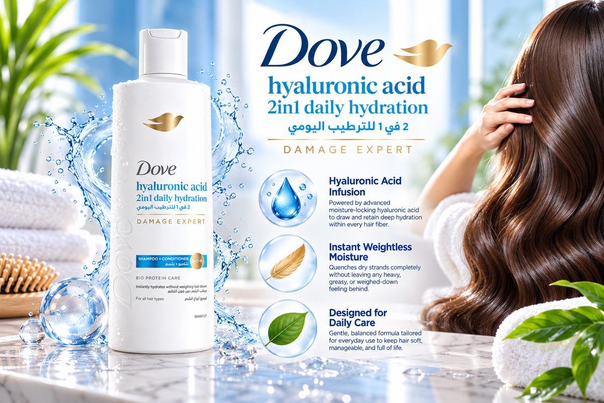 Dove Advanced Moisture Hair Shampoo Infused with Hyaluronic Acid - 400 ml