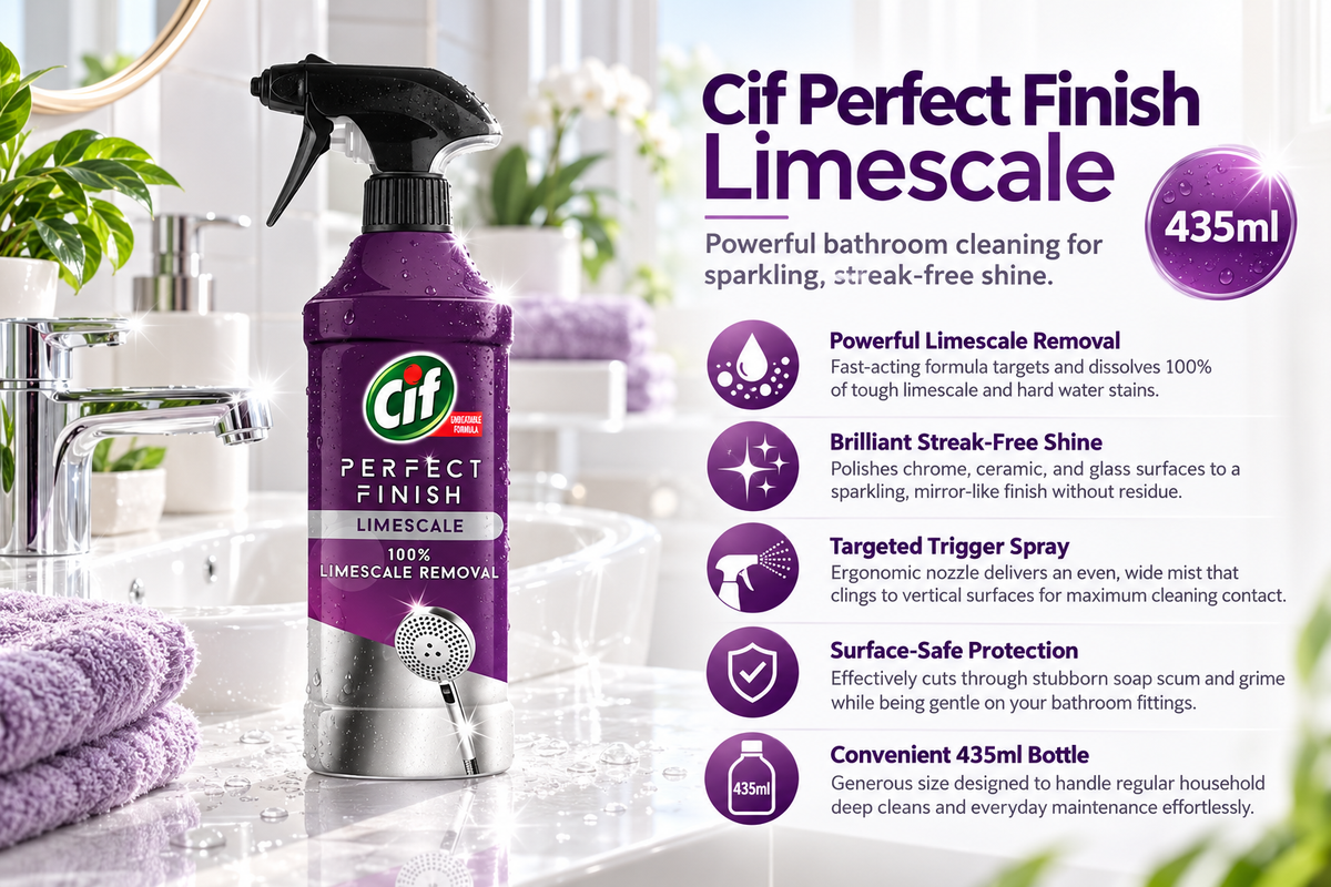 Cif Perfect Finish Limescale Removal Spray | Bathroom Cleaner | 435ml