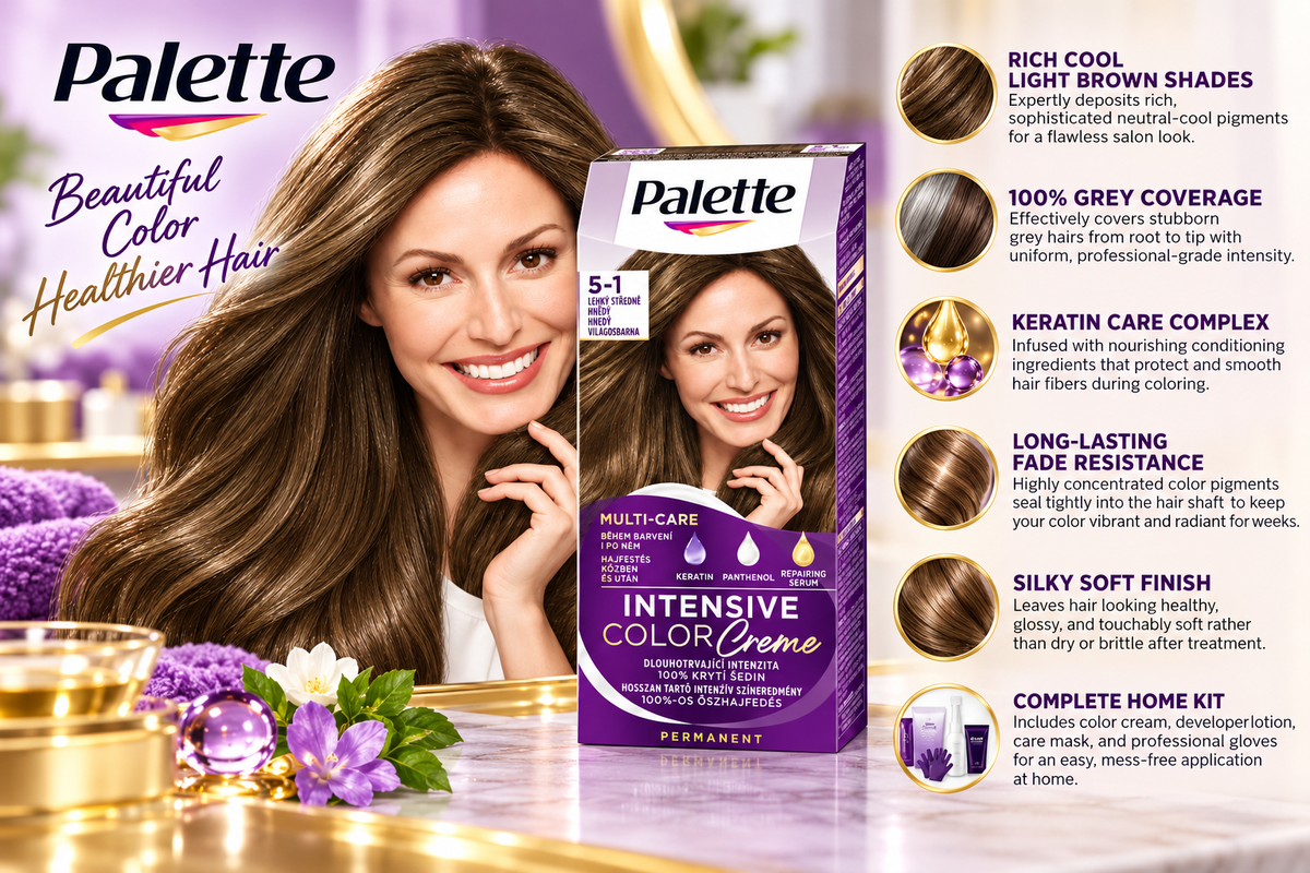 Schwarzkopf Palette Long-Lasting Nourishing Hair Color Cream - Cool Light Brown (5-1)