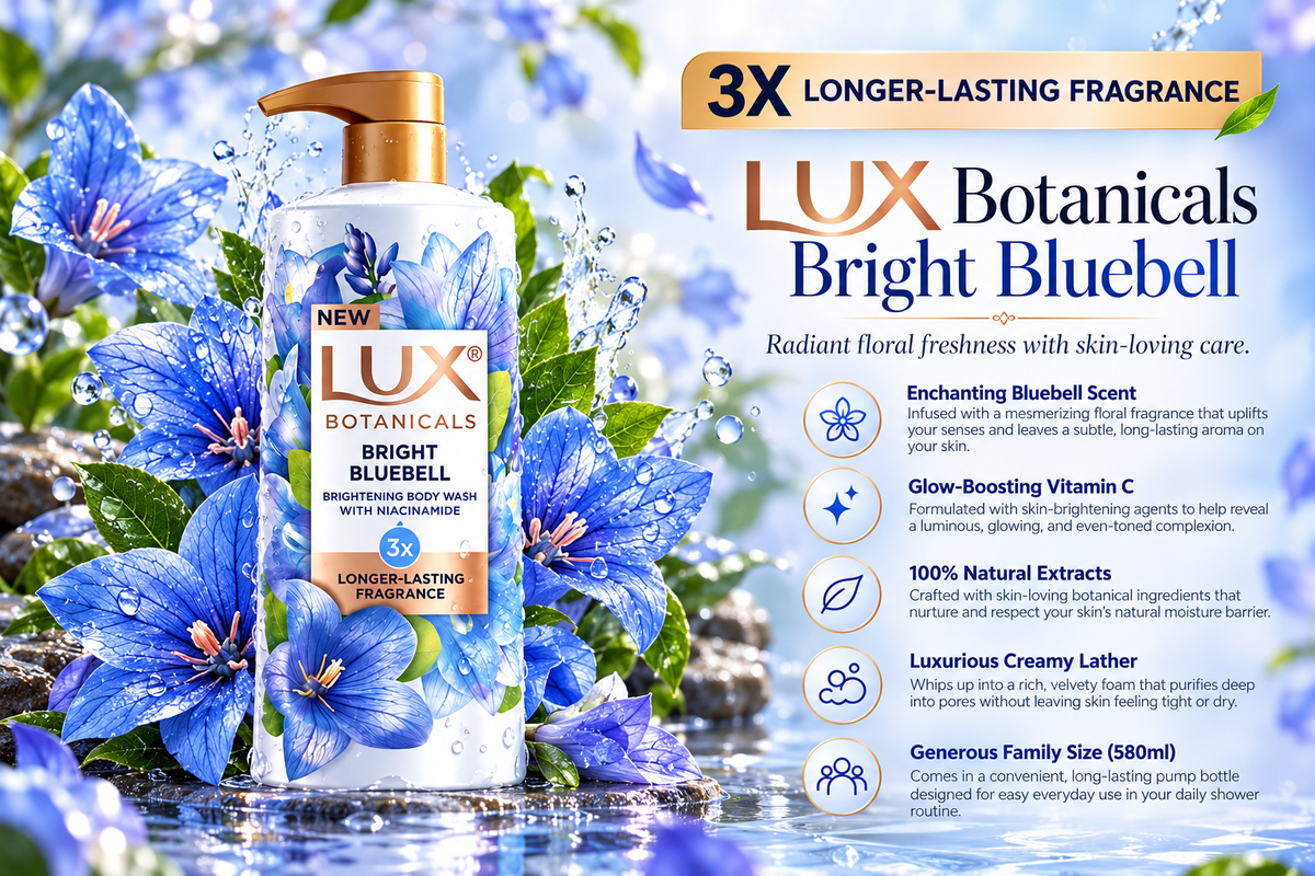 Lux Botanicals Bright Bluebell Body Wash | 580ml