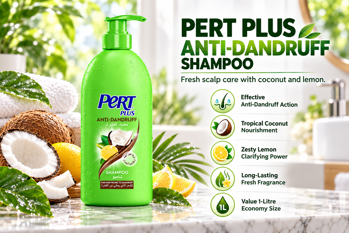 Pert Plus Scalp Care Shampoo with Coconut & Lemon Extracts - Value 1L Bottle