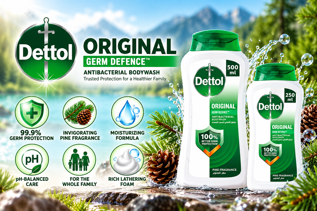 Dettol Germ Protection Shower Gel Set - Pine Fresh (250ml & 500ml Combo)