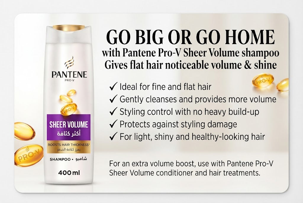 Pantene Pro-V Sheer Volume Shampoo 400 Ml