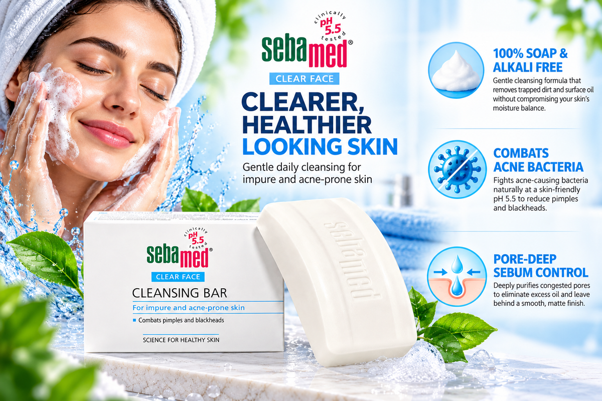 Sebamed Anti-Bacterial Facial Cleansing Bar with pH 5.5 - 100g