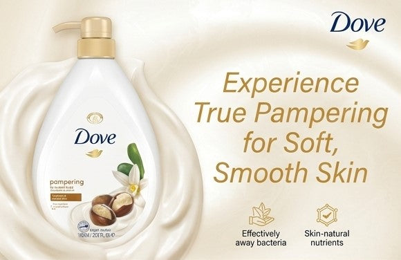 DOVE Pampering Body Wash, Shea Butter & Warm Vanilla, 1000 ML