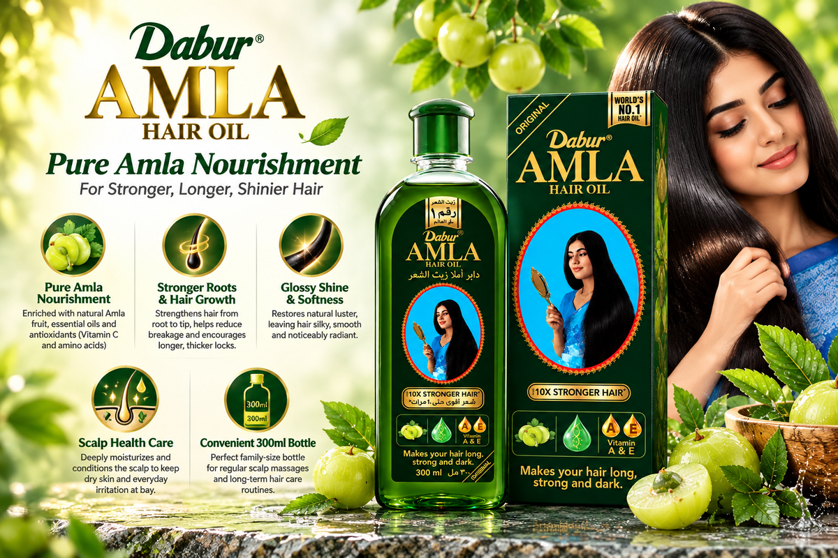 Dabur Amla Traditional Hair Oil for Long, Strong & Glossy Hair (300 ml)