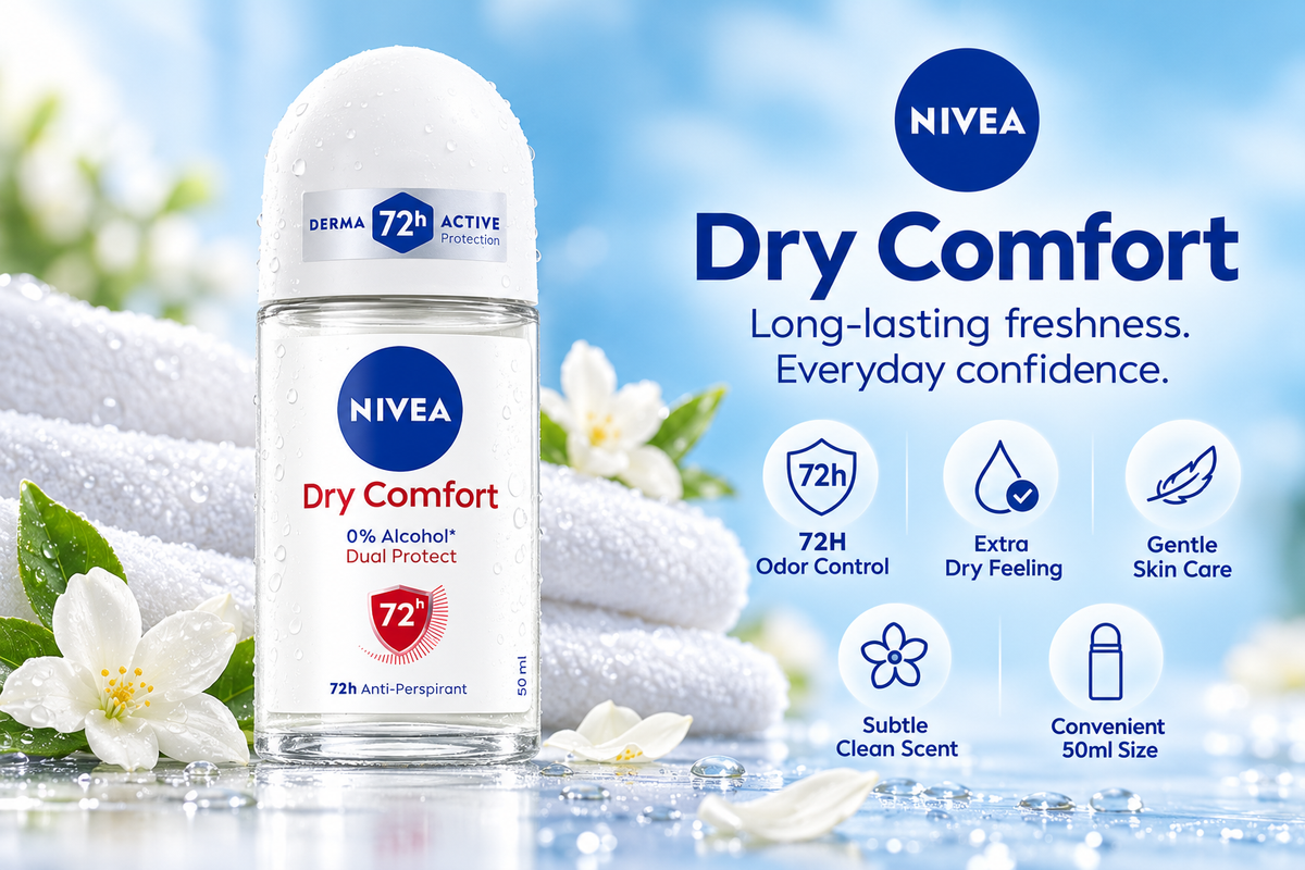 Nivea Dry Comfort Antiperspirant Roll-On for Women | 50ml