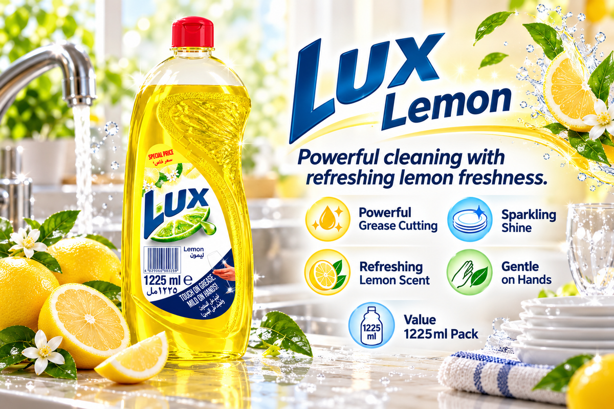 Lux Dishwashing Liquid | Lemon Fresh Scent | Value Pack 1225 ml