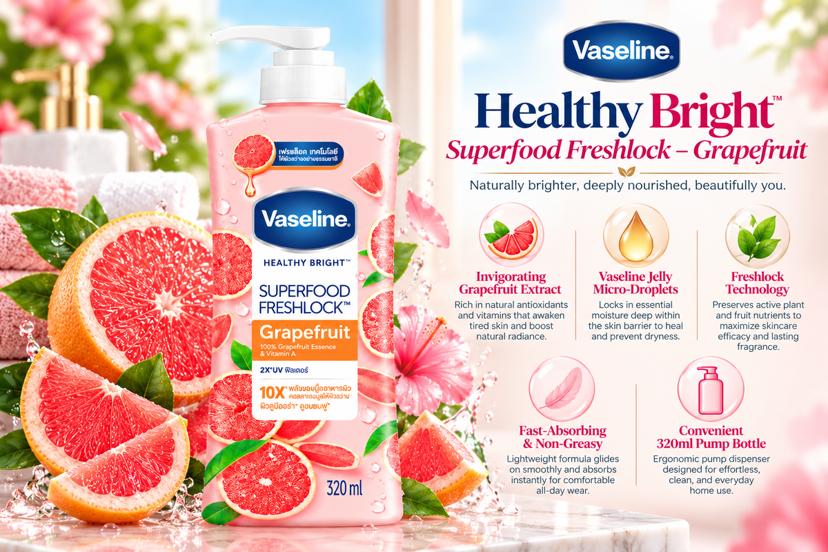 Vaseline Superfood Freshlock Body Lotion - Grapefruit | 320ml
