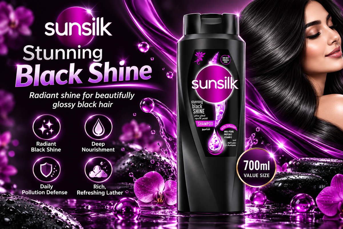 Sunsilk Black Shine Hair Shampoo - Extra Large Value Bottle (700ml)