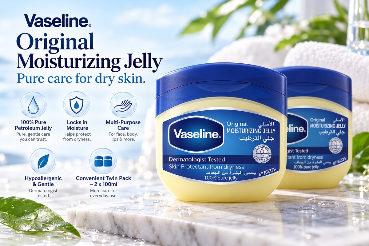 Vaseline Original Pure Petroleum Jelly | Skin Protectant & Healing Jelly | 100ml (Twin Pack)