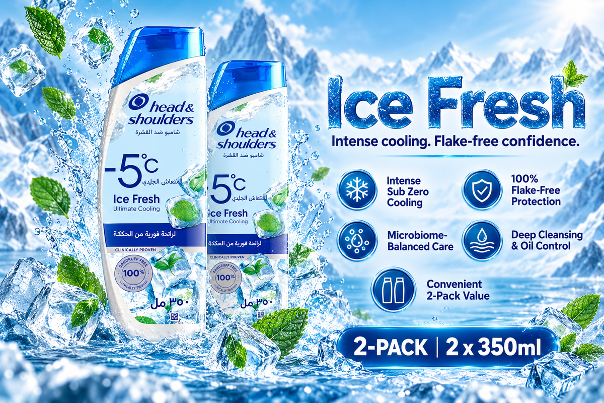 Head & Shoulders -5°C Ice Fresh Sub Zero Anti-Dandruff Shampoo | 350ml (2-Pack)