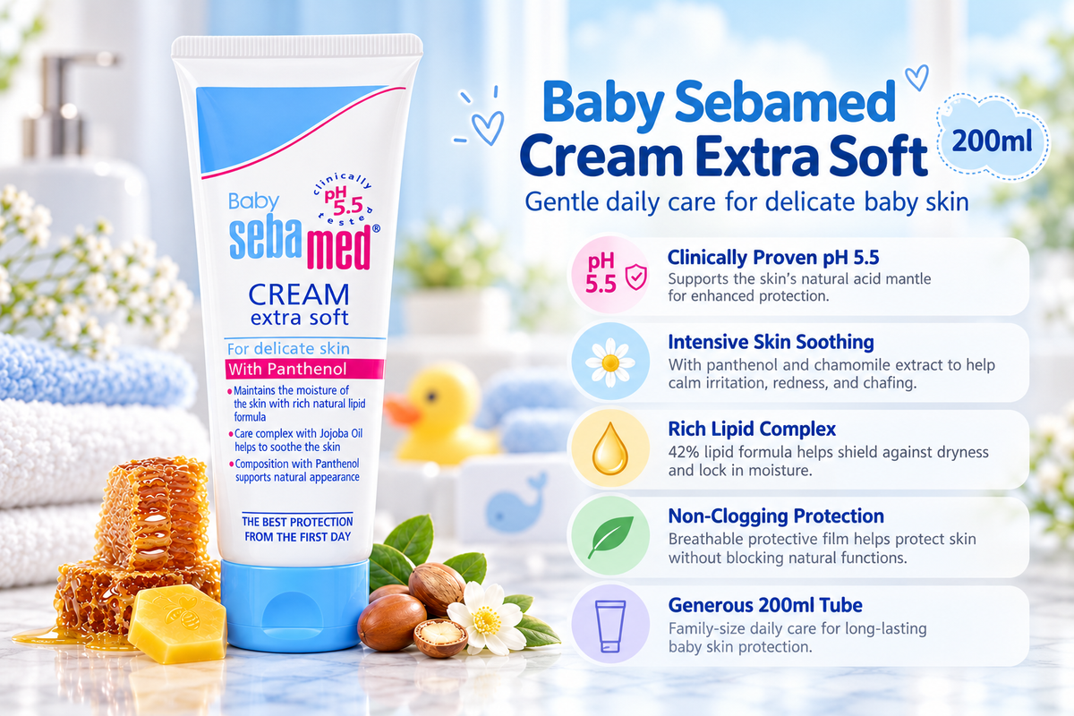 Sebamed Extra Soft Baby Cream with Panthenol - pH 5.5 Protection (200 ml)