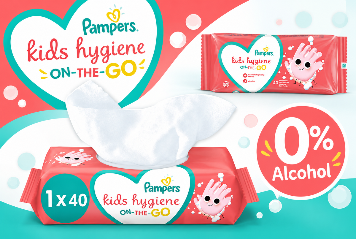 Prima Pampers Kids Hygiene On-The-go Baby Wipes, Pack of 40