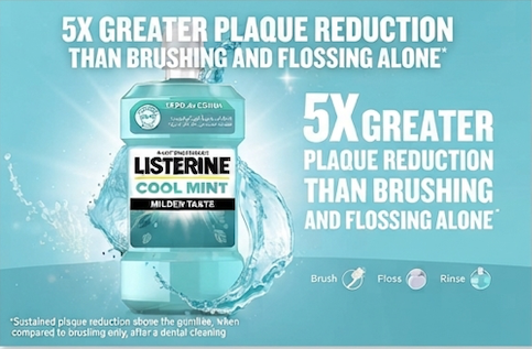 Listerine Cool Mint Milder Taste Mouthwash, 500ml