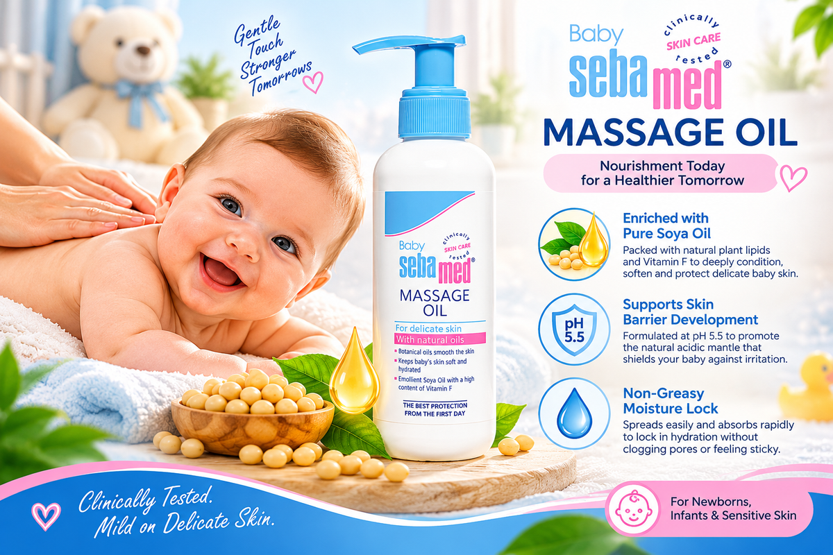 Sebamed Gentle Nourishing Baby Body Massage Oil for Sensitive Skin (150 ml)