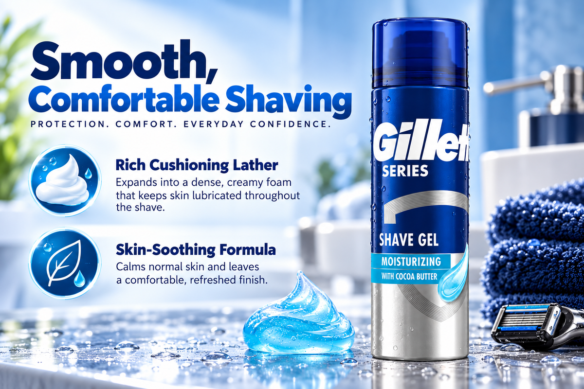 Gillette Series Moisturizing Shave Gel - Cocoa Butter Formula (200 ml)