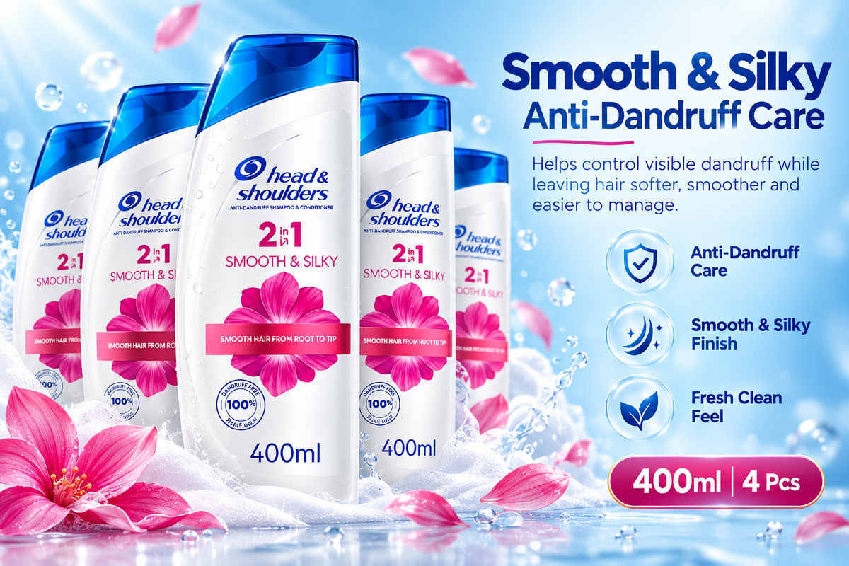 Head & Shoulders Smooth & Silky Shampoo 400ml 4pcs