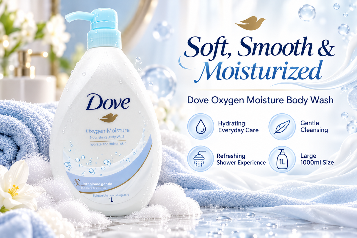 Dove Oxygen Moisture Nourishing Body Wash 1000ml – Hydrating Daily Care