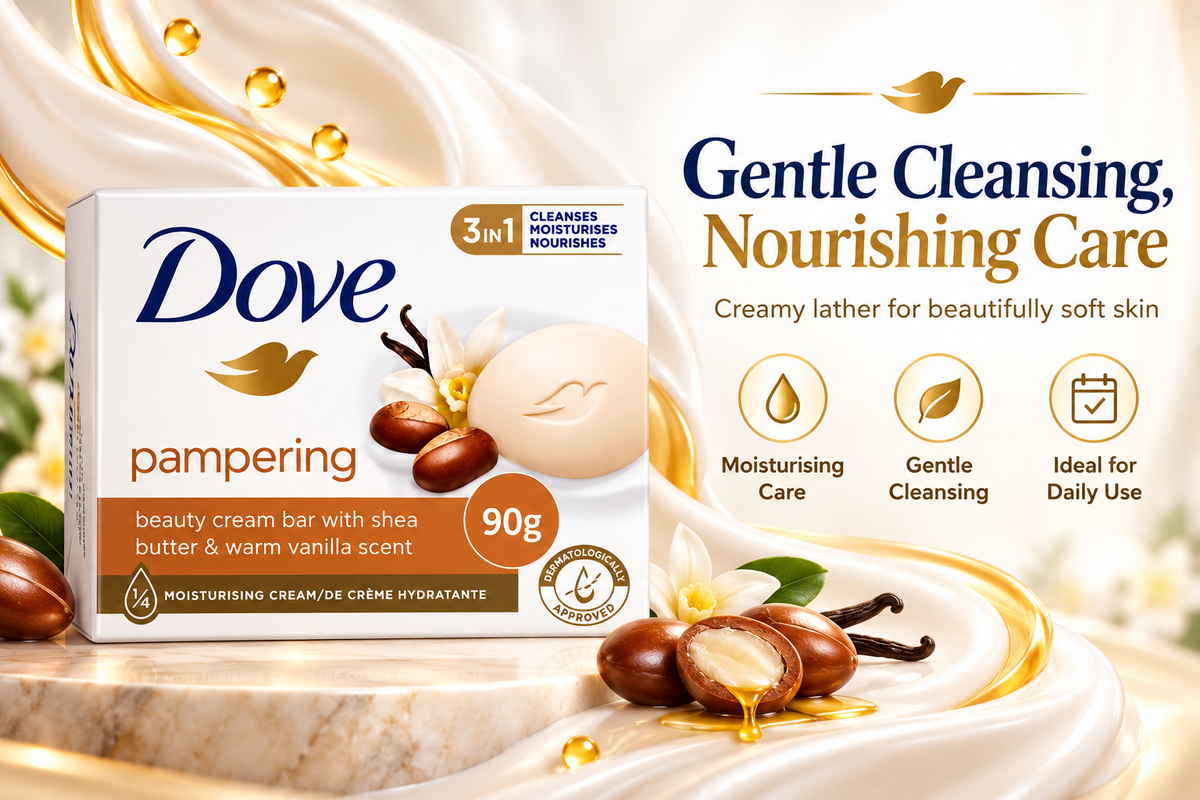 Dove Nourishing Cream & Argan Oil Beauty Bar 90g x 4Pcs