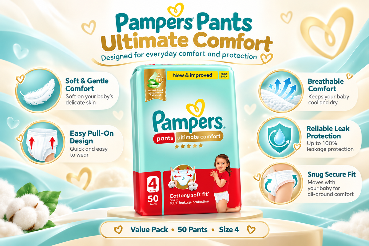 Pampers Premium Care Pants Size 4–x 50 Pants (100 Count)