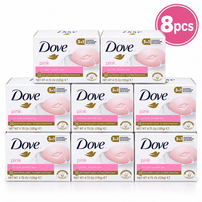 Dove Pink Beauty Bar 135g x 8pcs – Gentle Cleansing & Soft Skin Care