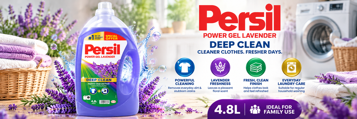 Persil Power Gel Lavender 4.8L – Deep Clean & Fresh Lavender Scent