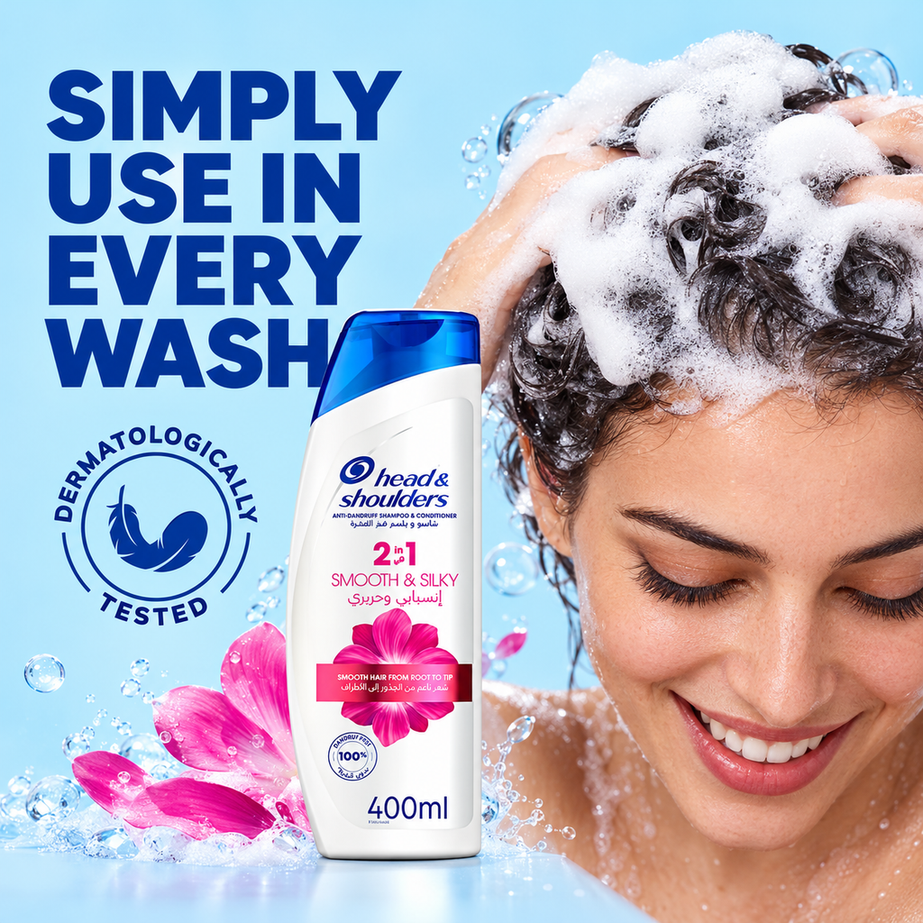 Head & Shoulders Smooth & Silky Shampoo 400ml 4pcs