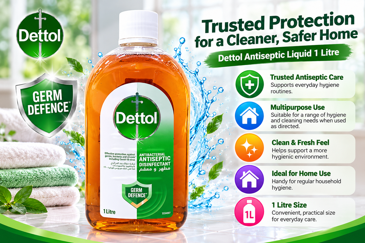 Dettol Liquid 1L x 2pcs – Multipurpose Antiseptic Care for Home & Family
