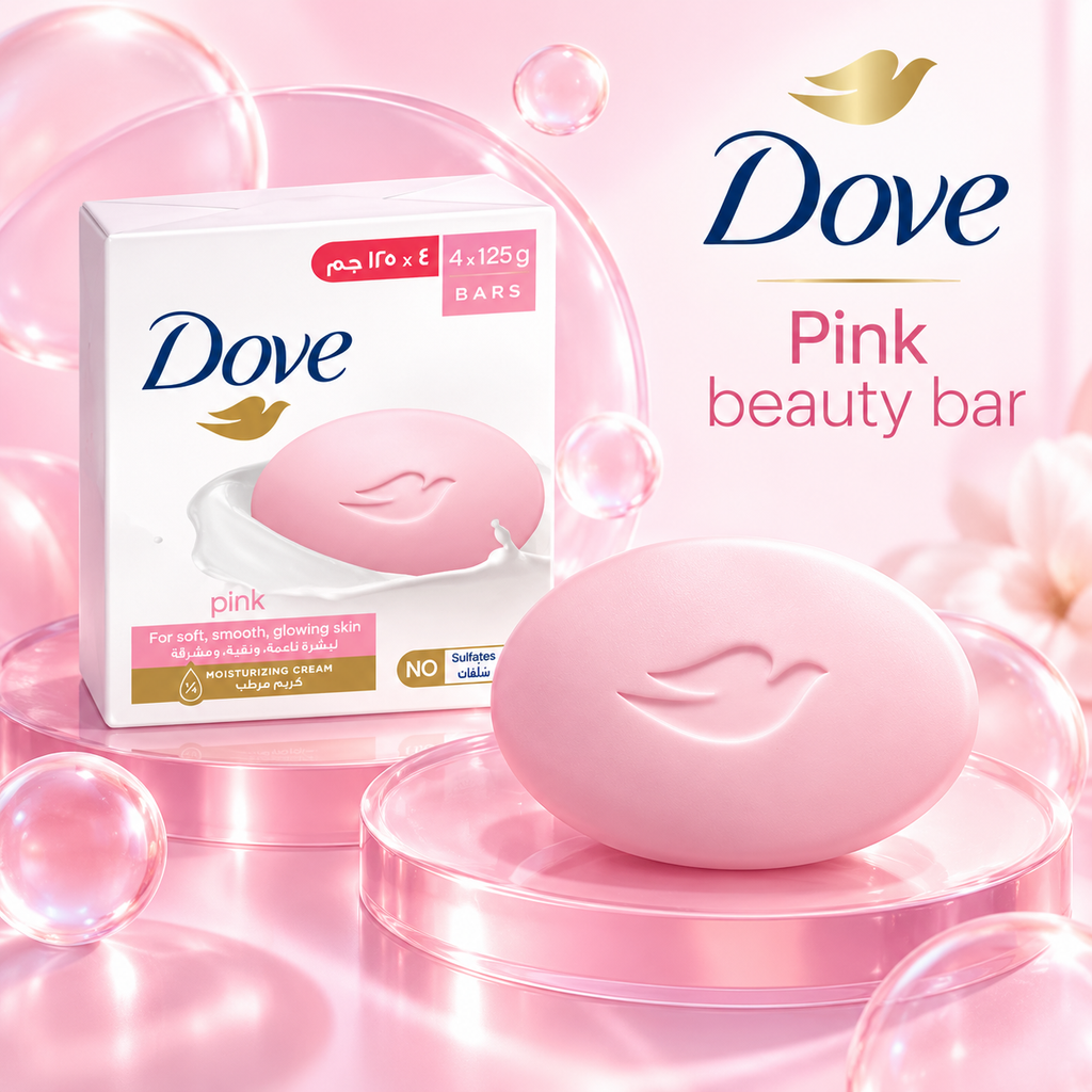 Dove Pink Beauty Bar 75g × 8 – Gentle Cleansing & Soft Skin Care