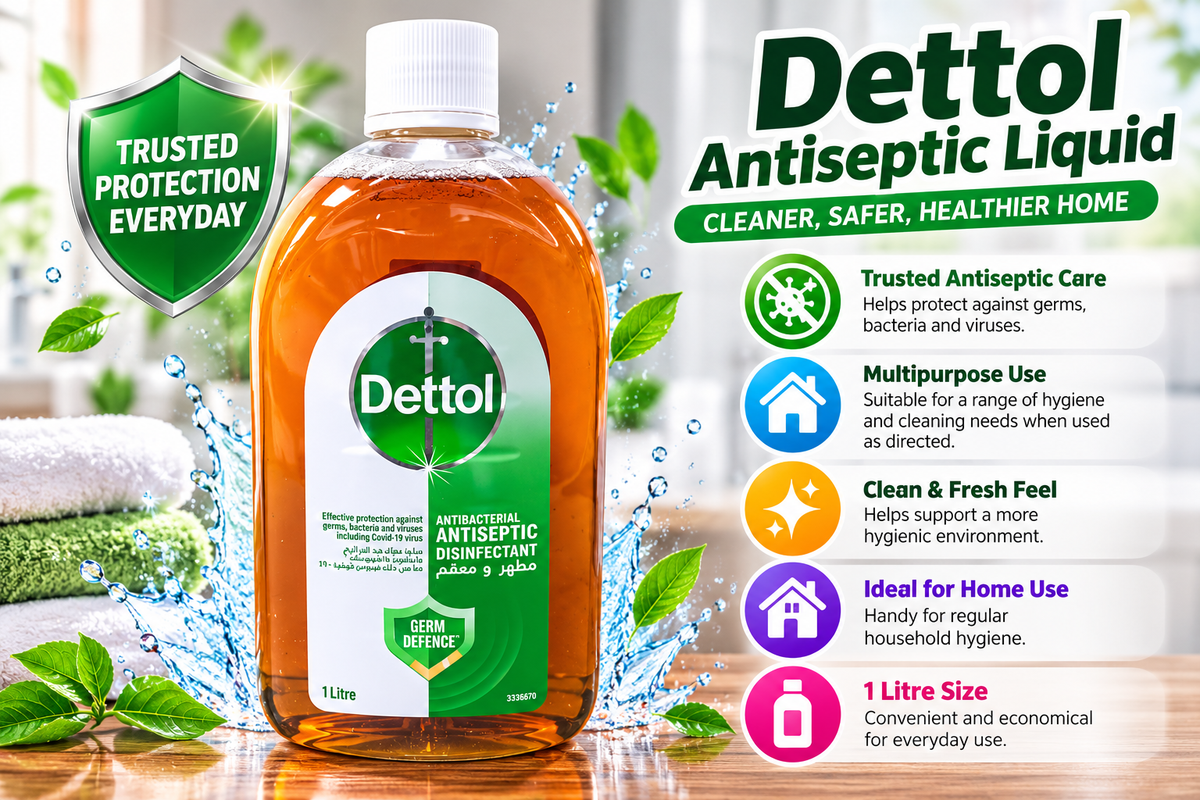 Dettol Liquid 1L x 2pcs – Multipurpose Antiseptic Care for Home & Family