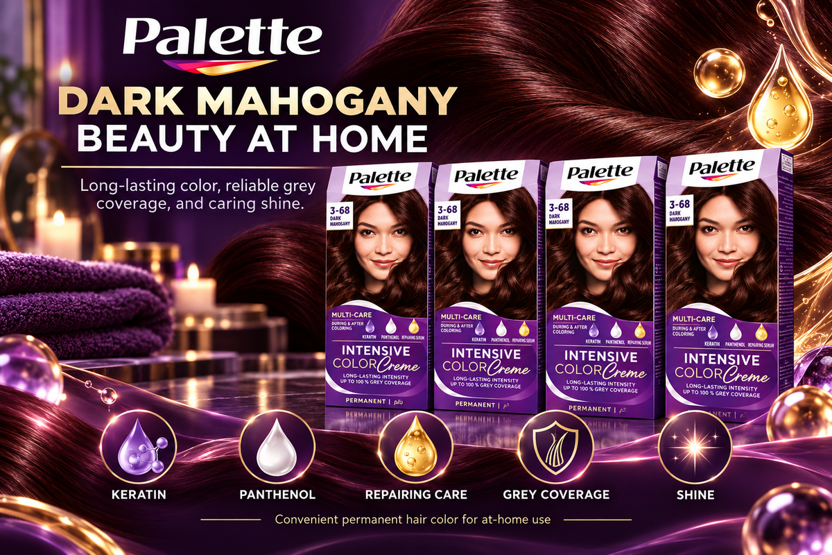Palette Dark Mahogany 3-68 – Rich Permanent Hair Color 4pcs