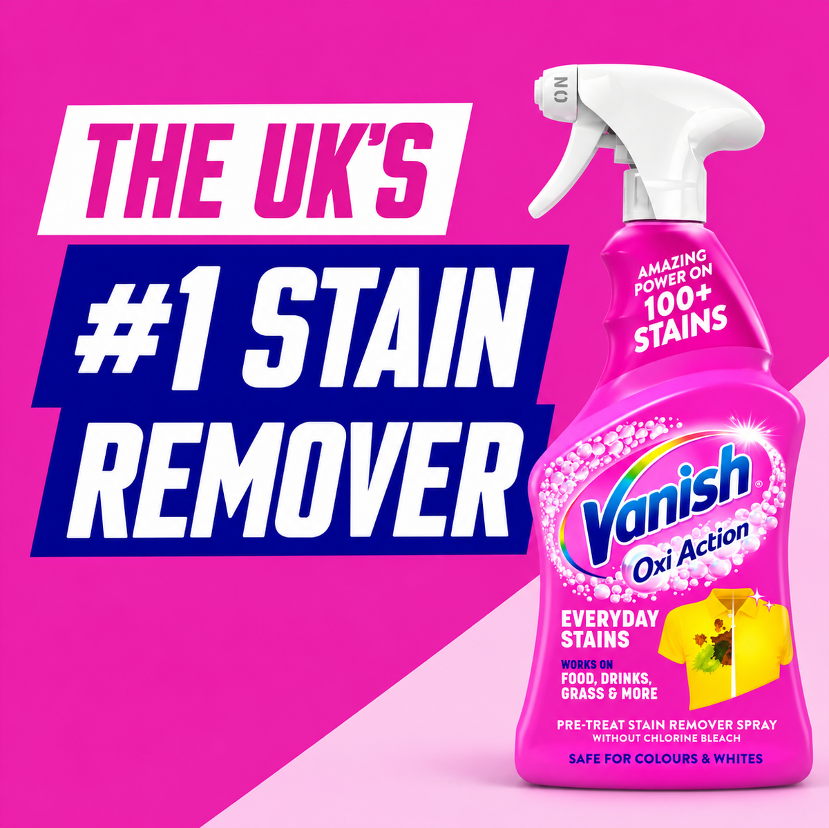 Vanish Pink Stain Remover Spray 750ml x 2pcs  – Powerful Pre-Treat Cleaning