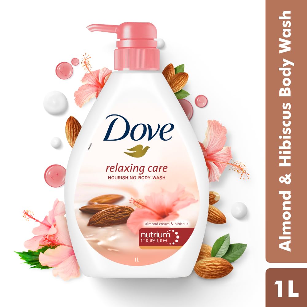 Dove Relaxing Care Body Wash - Almond Cream & Hibiscus | 1 Litre