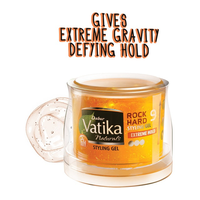 Dabur Vatika Extreme Hold Styling Hair Gel | Twin Pack (2 x 250ml)